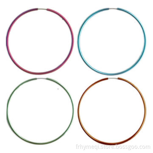 Surgical Steel Hoop Earrings with Metallochrome, Various Colors Available